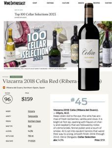 Celia Top 100 Wine enthusiast