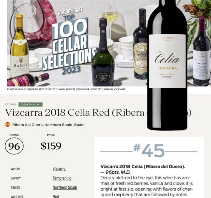 Celia 2018: entre los cien mejores vinos de guarda, según Wine Enthusiast
